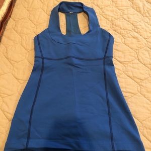 Blue lululemon workout top